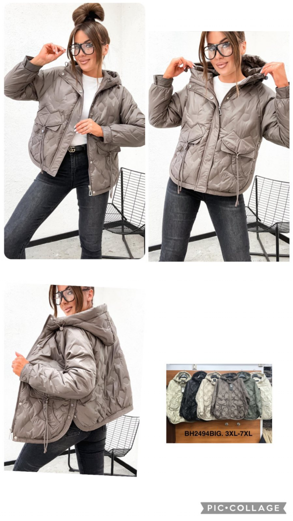 Kurtki damskie cienki Roz 3XL-7XL, 1 Kolor Paczka 5 szt